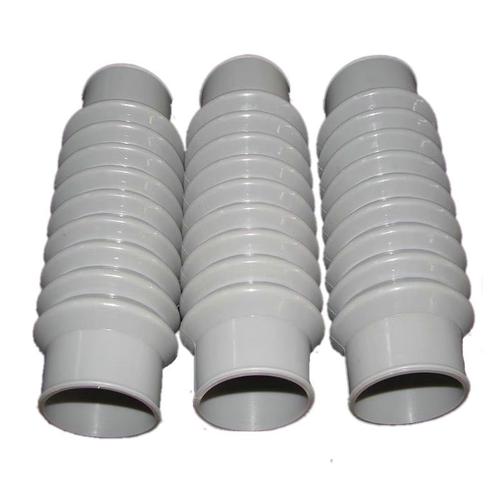 工業(yè)大口徑伸縮法蘭硅膠波紋管 耐高溫塔型防塵套 白色緩沖墊